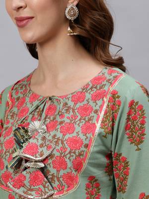 Green gota pure cotton salwar 4
