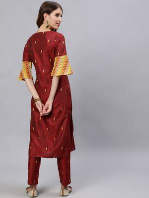 Maroon printed pure cotton salwar 3