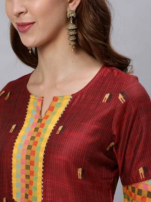 Maroon printed pure cotton salwar 4