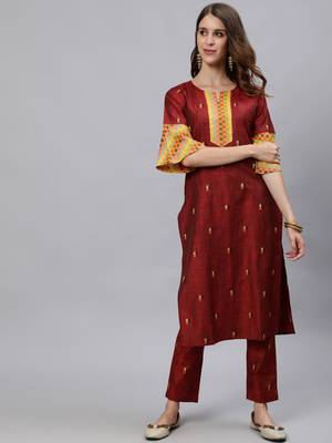 Maroon printed pure cotton salwar 5