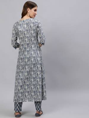 Grey printed pure cotton salwar 3