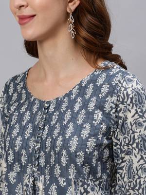 Grey printed pure cotton salwar 4
