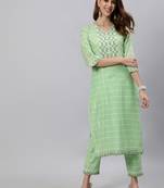 Green embroidered chanderi salwar