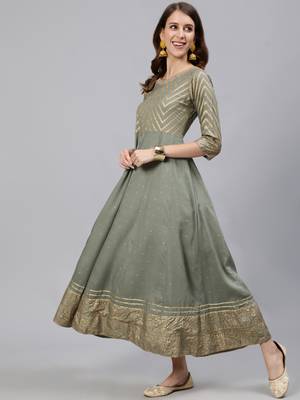 Grey printed rayon ethnic-kurtis 2