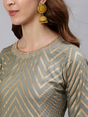 Grey printed rayon ethnic-kurtis 4