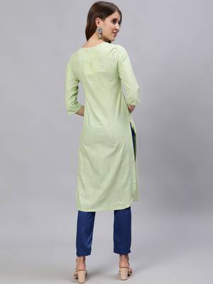 Green printed cotton ethnic-kurtis 3