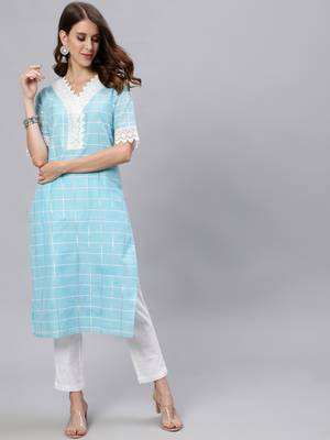 Yellow printed cotton ethnic-kurtis 1