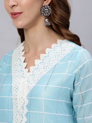 Yellow printed cotton ethnic-kurtis 4