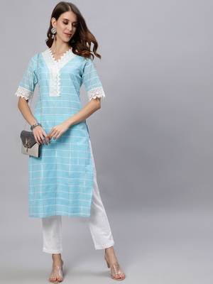 Yellow printed cotton ethnic-kurtis 5