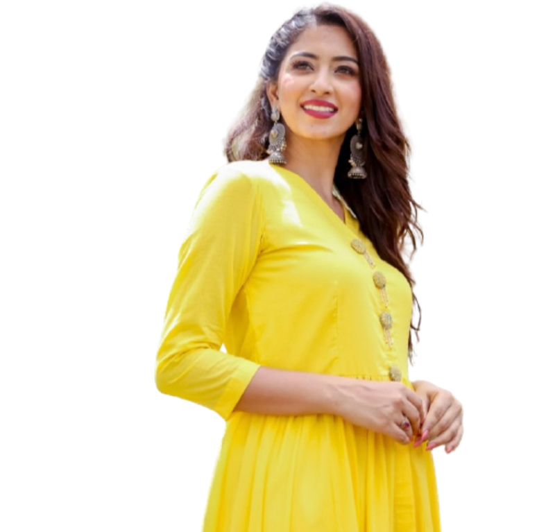  Yellow Kurti With White Pant