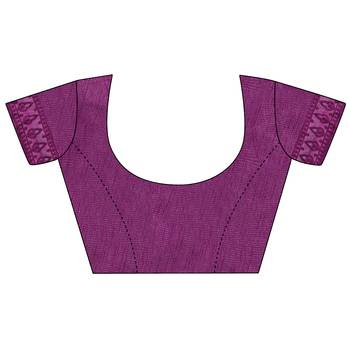 Purple embroidered net saree with blouse 2