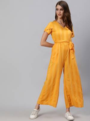 Yellow printed cotton indowestern 1