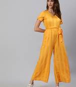 Yellow printed cotton indowestern