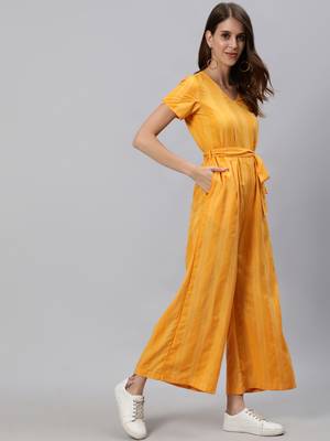 Yellow printed cotton indowestern 5
