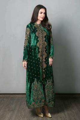 Beautiful Velvet African Attire Bridesmaid Abaya Muslim Wedding  Dubai Moroccan Kaftan with hijab Dress for Women 2