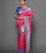 Glemora Pink Designer Ethnic Wear Silk Blend  Traditional Saree