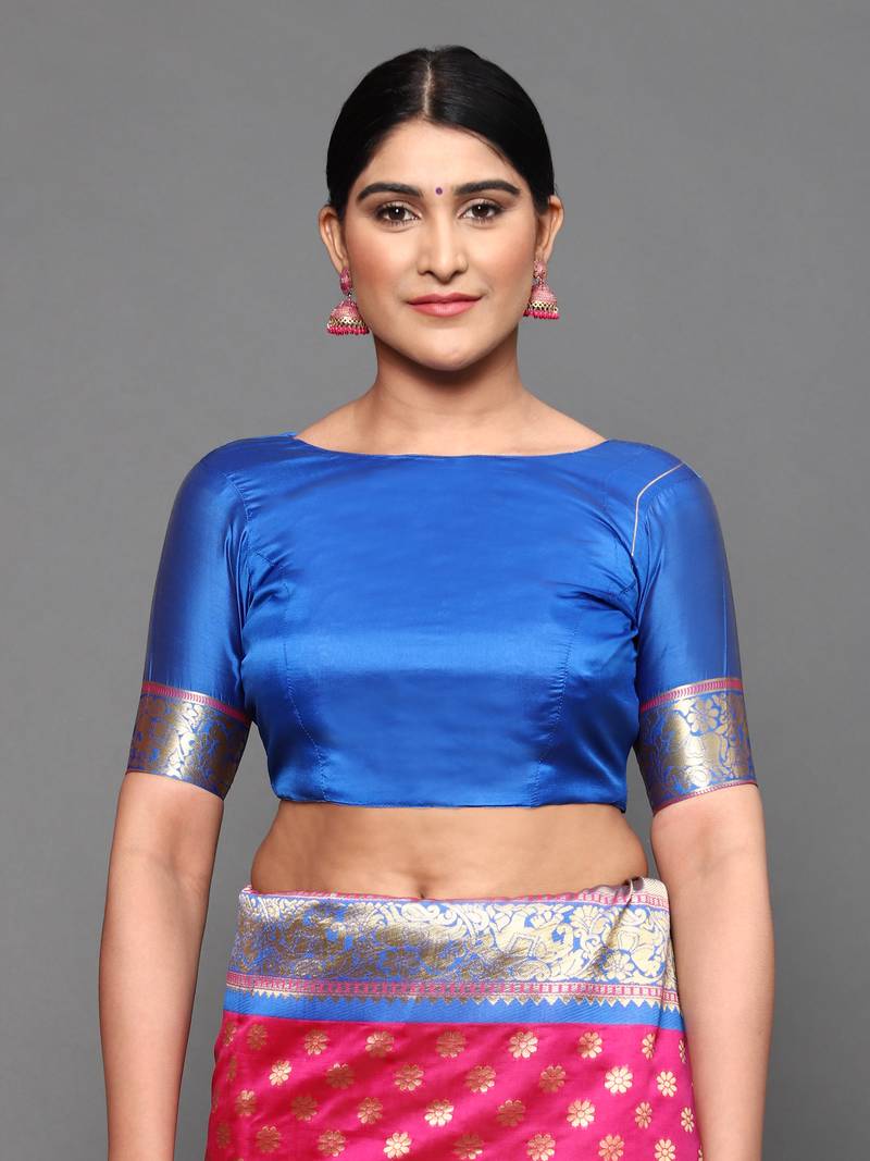 Glemora Pink Designer Ethnic Wear Silk Blend  Traditional Saree