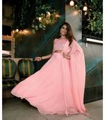 Baby pink sequence georgette  Lehenga choli dupatta  Set