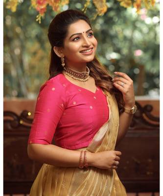 Pink Dupion Crop Top  Gold  Pleated Skirt lehenga 3