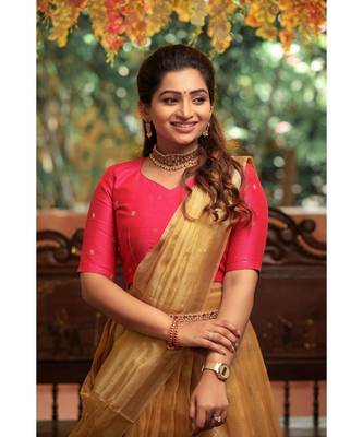 Pink Dupion Crop Top  Gold  Pleated Skirt lehenga 4