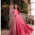 Onion Pink Silk Viscose Slub Anarkali Floral organza dupatta Floral Anarkali