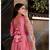 Onion Pink Silk Viscose Slub Anarkali Floral organza dupatta Floral Anarkali