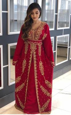 Dubai Moroccan Kaftan Arabic Abaya Maxi Caftan  Floor Length Party Wear Wedding Gown Beach Stylish Jalabiya Women Dress 1