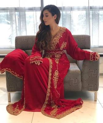 Dubai Moroccan Kaftan Arabic Abaya Maxi Caftan  Floor Length Party Wear Wedding Gown Beach Stylish Jalabiya Women Dress 2