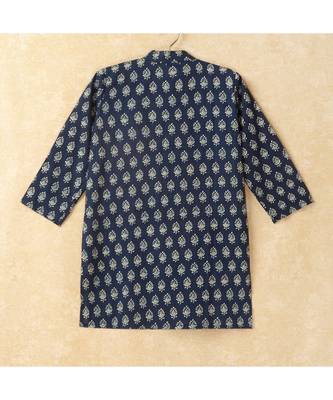 Print Boys Mandarin Collar Kurta With Gota Lace Embelishment Pant Set multicolor 3