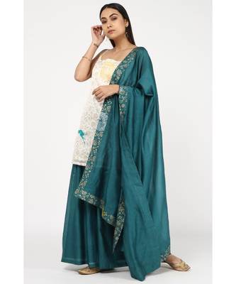 blue silk Ashnah sharara set 1