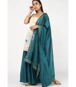 blue silk Ashnah sharara set