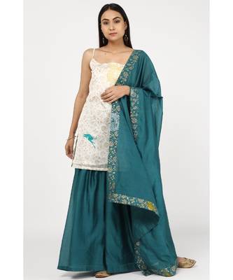 blue silk Ashnah sharara set 2