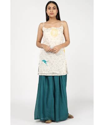 blue silk Ashnah sharara set 3
