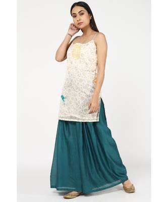 blue silk Ashnah sharara set 4