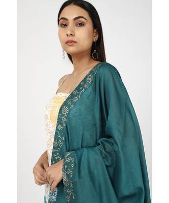 blue silk Ashnah sharara set 7