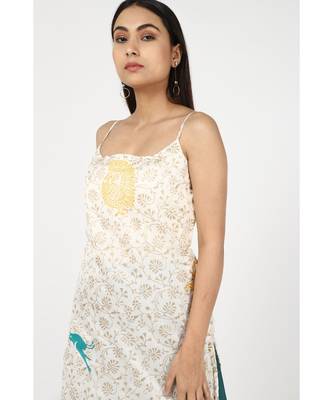 white silk Zunairah suit set 1