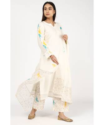 white silk Zunairah suit set 3