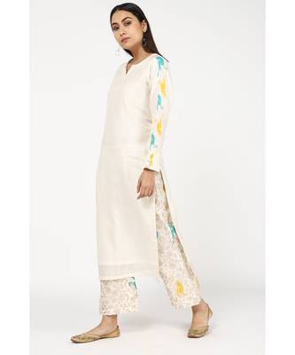 white silk Zunairah suit set 4