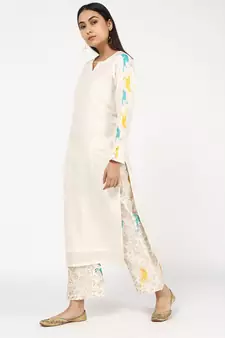 white silk Zunairah suit set