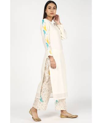 white silk Zunairah suit set 5