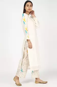 white silk Zunairah suit set