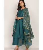 blue silk Nargis suit set