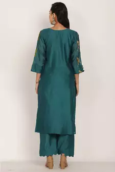 blue silk Nargis suit set