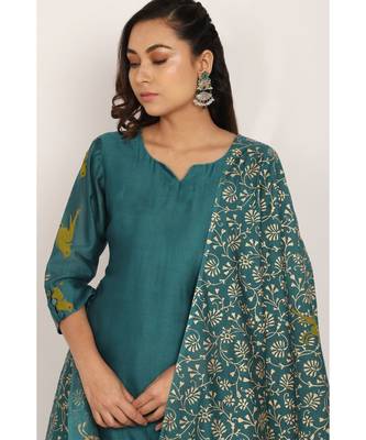 blue silk Nargis suit set 5