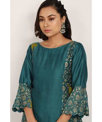 blue silk Nargis suit set 7
