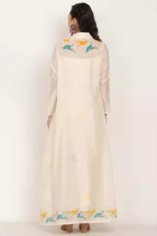 white silk Faiza suit set