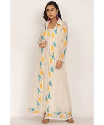 white silk Faiza suit set 4