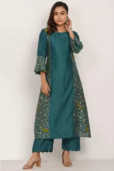 blue silk Sudbarg set