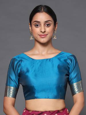 Glemora Wine Beautiful Ethnic Wear Silk Blend  Traditional Saree 4