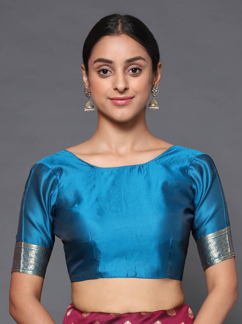 Glemora Wine Beautiful Ethnic Wear Silk Blend  Traditional Saree